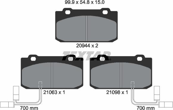 Textar 2094402 - Bremsbelagsatz, Scheibenbremse alexcarstop-ersatzteile.com