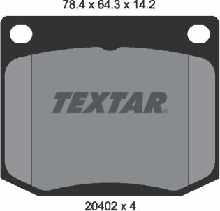 Textar 2040201 - Bremsbelagsatz, Scheibenbremse alexcarstop-ersatzteile.com