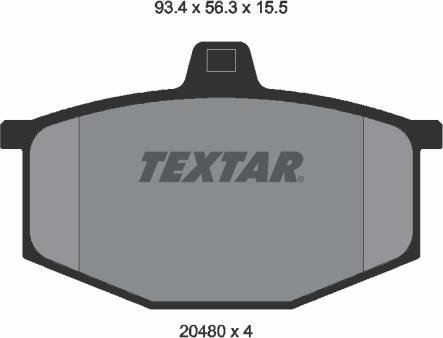 Textar 2048002 - Bremsbelagsatz, Scheibenbremse alexcarstop-ersatzteile.com