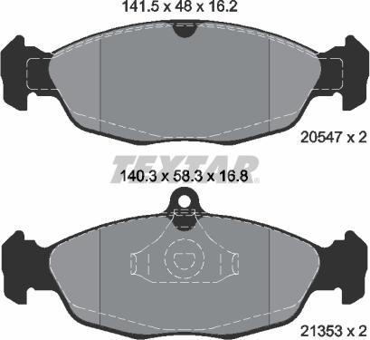 Textar 2054701 - Bremsbelagsatz, Scheibenbremse alexcarstop-ersatzteile.com