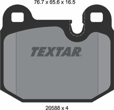 Textar 2058805 - Bremsbelagsatz, Scheibenbremse alexcarstop-ersatzteile.com