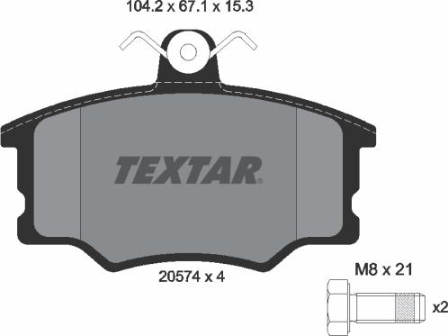 Textar 2057401 - Bremsbelagsatz, Scheibenbremse alexcarstop-ersatzteile.com