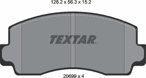 Textar 2069901 - Bremsbelagsatz, Scheibenbremse alexcarstop-ersatzteile.com