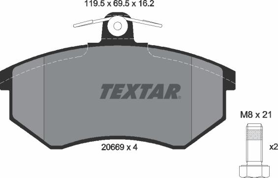 Textar 2066904 - Bremsbelagsatz, Scheibenbremse alexcarstop-ersatzteile.com