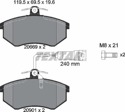 Textar 2066922 - Bremsbelagsatz, Scheibenbremse alexcarstop-ersatzteile.com