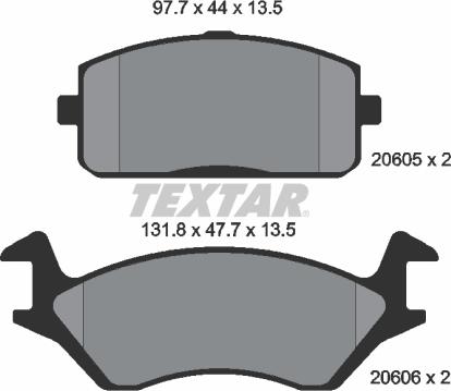 Textar 2060501 - Bremsbelagsatz, Scheibenbremse alexcarstop-ersatzteile.com