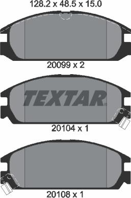 Textar 2009902 - Bremsbelagsatz, Scheibenbremse alexcarstop-ersatzteile.com