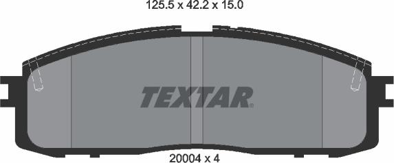 Textar 2000401 - Bremsbelagsatz, Scheibenbremse alexcarstop-ersatzteile.com