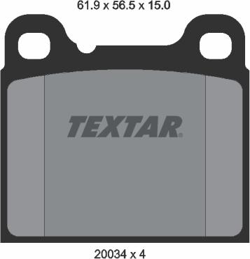 Textar 2003402 - Bremsbelagsatz, Scheibenbremse alexcarstop-ersatzteile.com