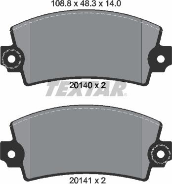 Textar 2014003 - Bremsbelagsatz, Scheibenbremse alexcarstop-ersatzteile.com