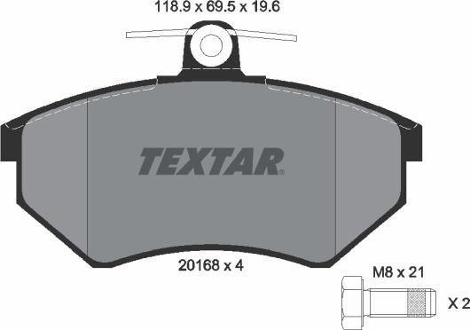 Textar 2016804 - Bremsbelagsatz, Scheibenbremse alexcarstop-ersatzteile.com