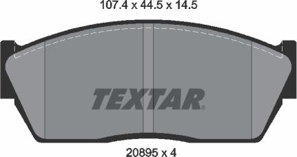 Textar 2089501 - Bremsbelagsatz, Scheibenbremse alexcarstop-ersatzteile.com