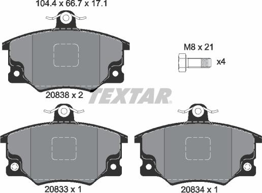 Textar 89009000 - Bremsensatz, Scheibenbremse alexcarstop-ersatzteile.com