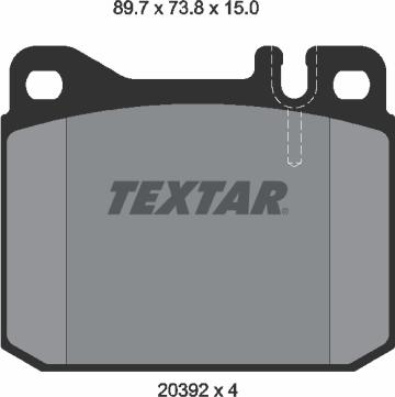 Textar 2039204 - Bremsbelagsatz, Scheibenbremse alexcarstop-ersatzteile.com