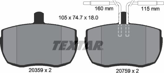 Textar 2053901 - Bremsbelagsatz, Scheibenbremse alexcarstop-ersatzteile.com