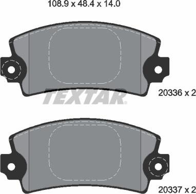 Textar 2033602 - Bremsbelagsatz, Scheibenbremse alexcarstop-ersatzteile.com