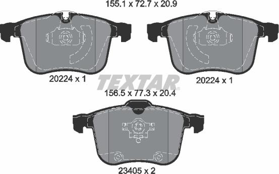 Textar 2022401 - Bremsbelagsatz, Scheibenbremse alexcarstop-ersatzteile.com