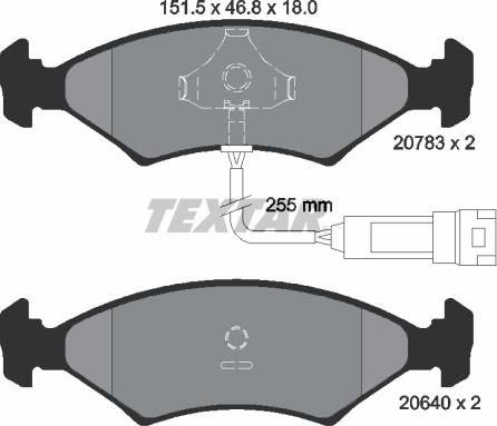 Textar 2078302 - Bremsbelagsatz, Scheibenbremse alexcarstop-ersatzteile.com