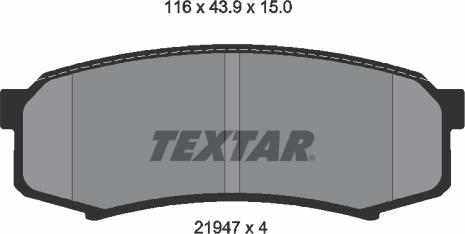 Textar 2194701 - Bremsbelagsatz, Scheibenbremse alexcarstop-ersatzteile.com