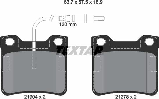 Textar 2190403 - Bremsbelagsatz, Scheibenbremse alexcarstop-ersatzteile.com