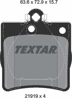 Textar 2191903 - Bremsbelagsatz, Scheibenbremse alexcarstop-ersatzteile.com