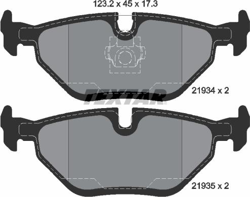 Textar 2193402 - Bremsbelagsatz, Scheibenbremse alexcarstop-ersatzteile.com