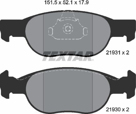 Textar 89012800 - Bremsensatz, Scheibenbremse alexcarstop-ersatzteile.com