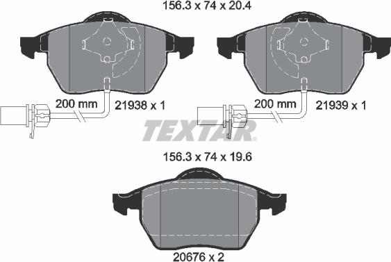 Textar 89004300 - Bremsensatz, Scheibenbremse alexcarstop-ersatzteile.com