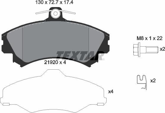 Textar 2192003 - Bremsbelagsatz, Scheibenbremse alexcarstop-ersatzteile.com