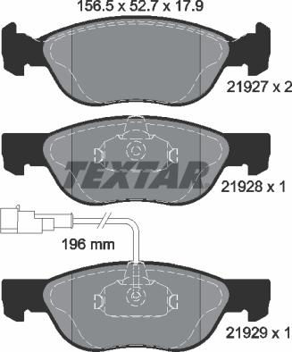 Textar 2192701 - Bremsbelagsatz, Scheibenbremse alexcarstop-ersatzteile.com