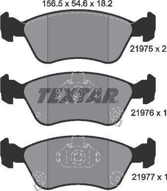 Textar 2197502 - Bremsbelagsatz, Scheibenbremse alexcarstop-ersatzteile.com