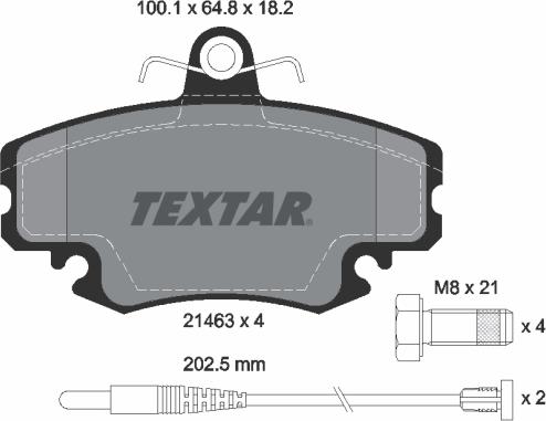 Textar 2146304 - Bremsbelagsatz, Scheibenbremse alexcarstop-ersatzteile.com