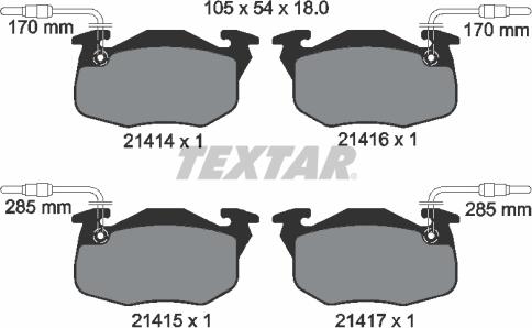 Textar 2141401 - Bremsbelagsatz, Scheibenbremse alexcarstop-ersatzteile.com