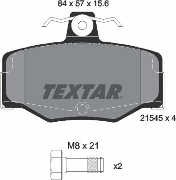 Textar 2154501 - Bremsbelagsatz, Scheibenbremse alexcarstop-ersatzteile.com