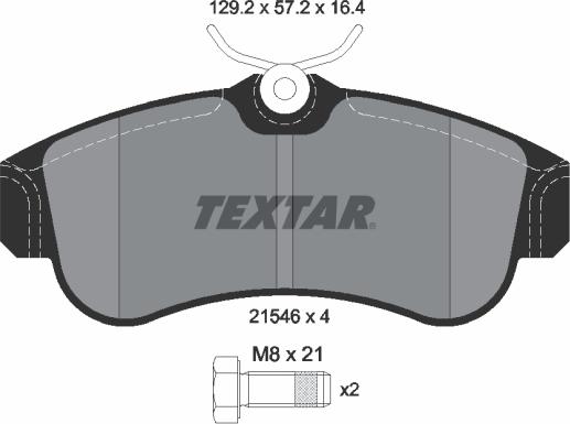 Textar 2154601 - Bremsbelagsatz, Scheibenbremse alexcarstop-ersatzteile.com