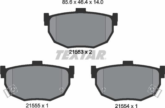 Textar 2155301 - Bremsbelagsatz, Scheibenbremse alexcarstop-ersatzteile.com