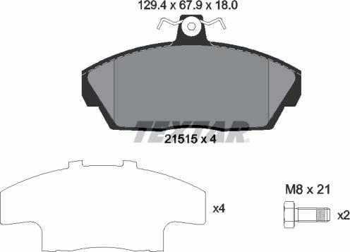 Textar 2151504 - Bremsbelagsatz, Scheibenbremse alexcarstop-ersatzteile.com