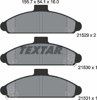 Textar 2152901 - Bremsbelagsatz, Scheibenbremse alexcarstop-ersatzteile.com