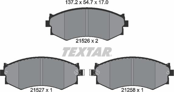 Textar 2152601 - Bremsbelagsatz, Scheibenbremse alexcarstop-ersatzteile.com