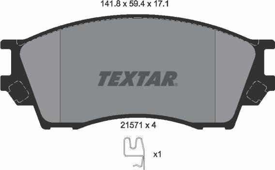 Textar 2157101 - Bremsbelagsatz, Scheibenbremse alexcarstop-ersatzteile.com