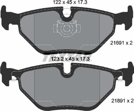 Textar 2169103 - Bremsbelagsatz, Scheibenbremse alexcarstop-ersatzteile.com