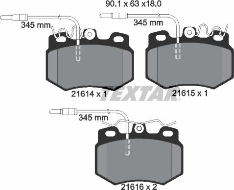 Textar 89011600 - Bremsensatz, Scheibenbremse alexcarstop-ersatzteile.com