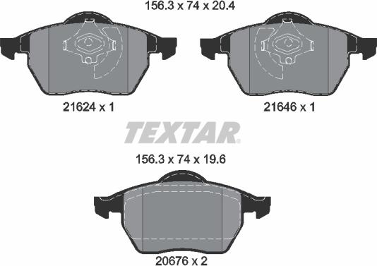 Textar 2162402 - Bremsbelagsatz, Scheibenbremse alexcarstop-ersatzteile.com