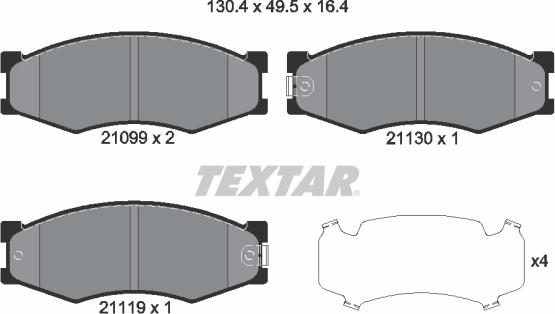 Textar 2109902 - Bremsbelagsatz, Scheibenbremse alexcarstop-ersatzteile.com