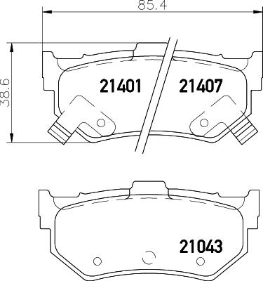 Textar 2104302 - Bremsbelagsatz, Scheibenbremse alexcarstop-ersatzteile.com