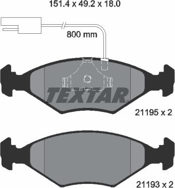 Textar 2119501 - Bremsbelagsatz, Scheibenbremse alexcarstop-ersatzteile.com