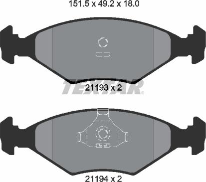 Textar 2119301 - Bremsbelagsatz, Scheibenbremse alexcarstop-ersatzteile.com