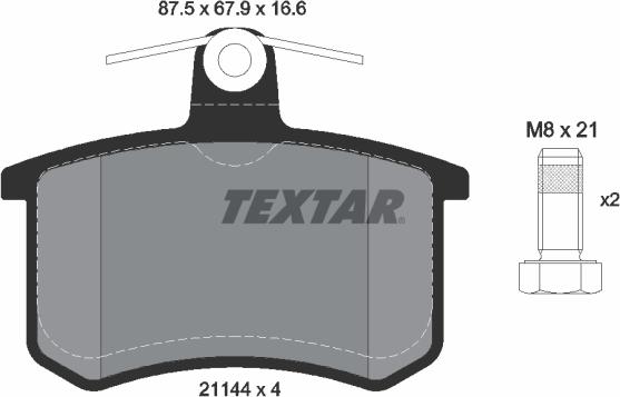 Textar 2114401 - Bremsbelagsatz, Scheibenbremse alexcarstop-ersatzteile.com