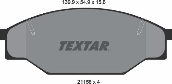 Textar 2115801 - Bremsbelagsatz, Scheibenbremse alexcarstop-ersatzteile.com