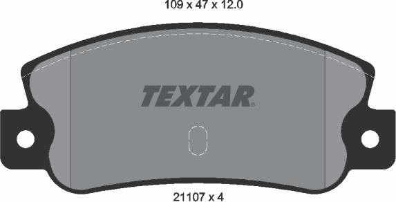 Textar 2110701 - Bremsbelagsatz, Scheibenbremse alexcarstop-ersatzteile.com